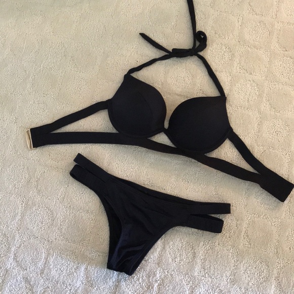 victoria secret black bikini top